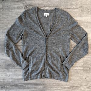Heathered grey wool cardigan